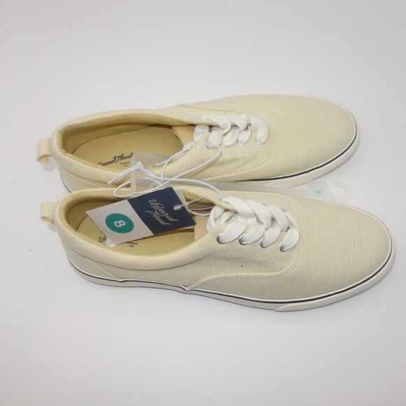 NEW Universal Thread Women's Molly Canvas Low Top Lace Up Sneakers Size 8 Yellow - Picture 2 of 6